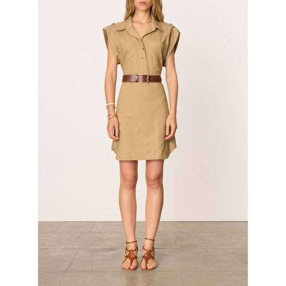 NEW VANESSABRUNO elmina dress in khaki - Picture 1 of 2